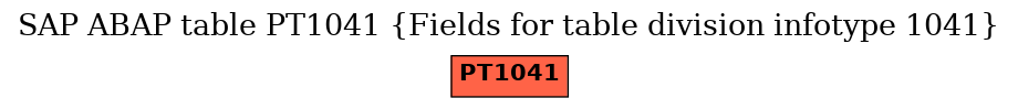 E-R Diagram for table PT1041 (Fields for table division infotype 1041)