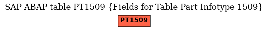 E-R Diagram for table PT1509 (Fields for Table Part Infotype 1509)