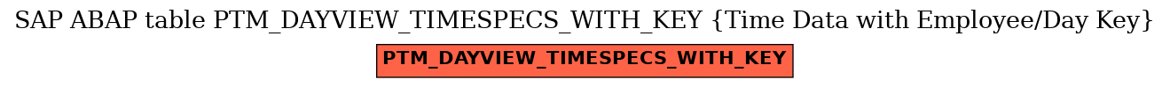 E-R Diagram for table PTM_DAYVIEW_TIMESPECS_WITH_KEY (Time Data with Employee/Day Key)