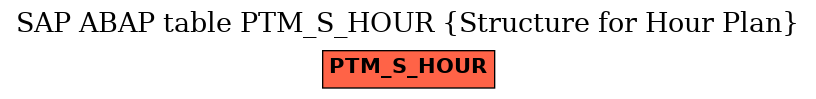 E-R Diagram for table PTM_S_HOUR (Structure for Hour Plan)