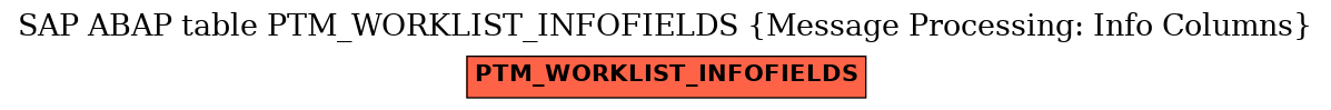 E-R Diagram for table PTM_WORKLIST_INFOFIELDS (Message Processing: Info Columns)