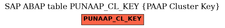 E-R Diagram for table PUNAAP_CL_KEY (PAAP Cluster Key)