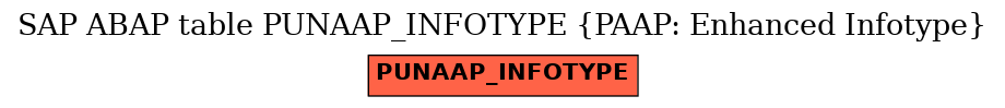 E-R Diagram for table PUNAAP_INFOTYPE (PAAP: Enhanced Infotype)