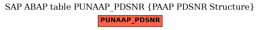 E-R Diagram for table PUNAAP_PDSNR (PAAP PDSNR Structure)