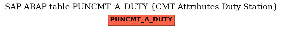 E-R Diagram for table PUNCMT_A_DUTY (CMT Attributes Duty Station)