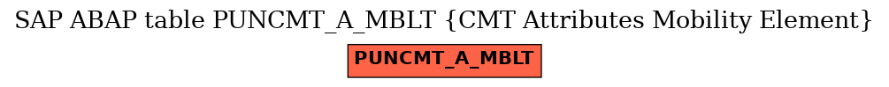 E-R Diagram for table PUNCMT_A_MBLT (CMT Attributes Mobility Element)