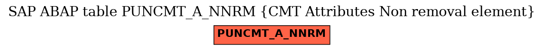 E-R Diagram for table PUNCMT_A_NNRM (CMT Attributes Non removal element)