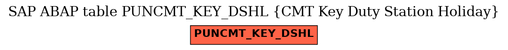 E-R Diagram for table PUNCMT_KEY_DSHL (CMT Key Duty Station Holiday)