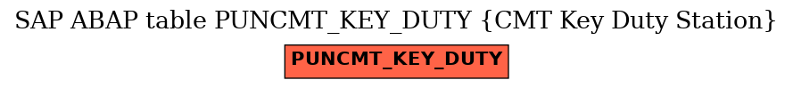 E-R Diagram for table PUNCMT_KEY_DUTY (CMT Key Duty Station)