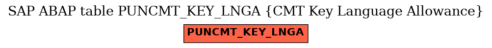 E-R Diagram for table PUNCMT_KEY_LNGA (CMT Key Language Allowance)