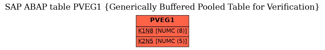 E-R Diagram for table PVEG1 (Generically Buffered Pooled Table for Verification)