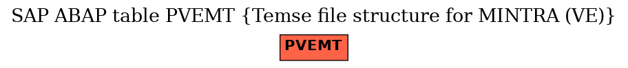 E-R Diagram for table PVEMT (Temse file structure for MINTRA (VE))