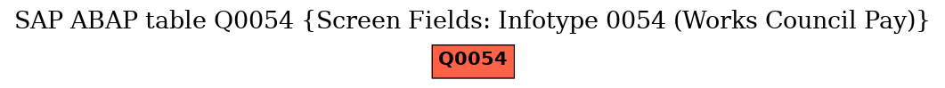 E-R Diagram for table Q0054 (Screen Fields: Infotype 0054 (Works Council Pay))