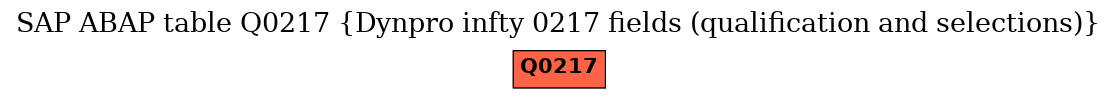 E-R Diagram for table Q0217 (Dynpro infty 0217 fields (qualification and selections))