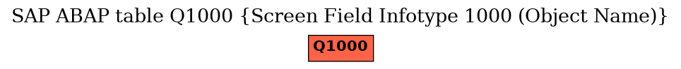 E-R Diagram for table Q1000 (Screen Field Infotype 1000 (Object Name))