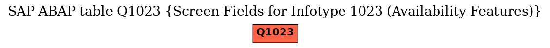 E-R Diagram for table Q1023 (Screen Fields for Infotype 1023 (Availability Features))