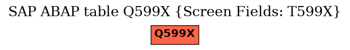 E-R Diagram for table Q599X (Screen Fields: T599X)