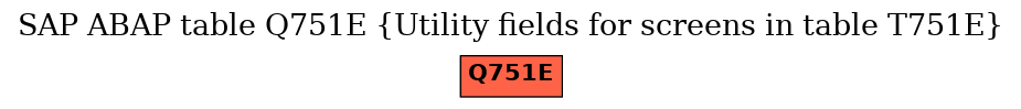 E-R Diagram for table Q751E (Utility fields for screens in table T751E)