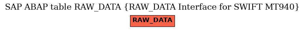 E-R Diagram for table RAW_DATA (RAW_DATA Interface for SWIFT MT940)