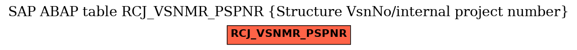 E-R Diagram for table RCJ_VSNMR_PSPNR (Structure VsnNo/internal project number)