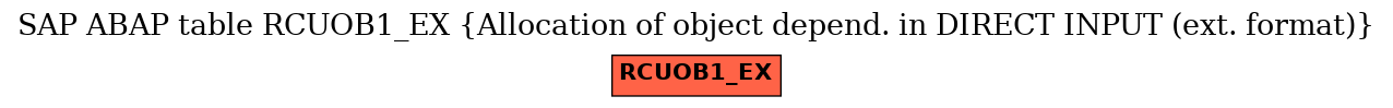 E-R Diagram for table RCUOB1_EX (Allocation of object depend. in DIRECT INPUT (ext. format))