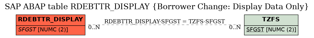 E-R Diagram for table RDEBTTR_DISPLAY (Borrower Change: Display Data Only)