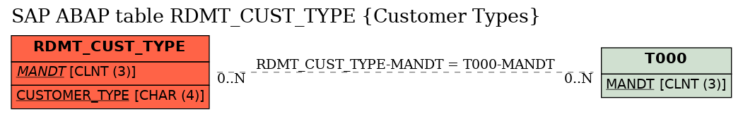 E-R Diagram for table RDMT_CUST_TYPE (Customer Types)