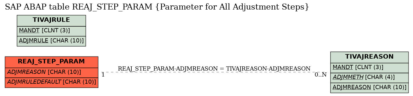 E-R Diagram for table REAJ_STEP_PARAM (Parameter for All Adjustment Steps)