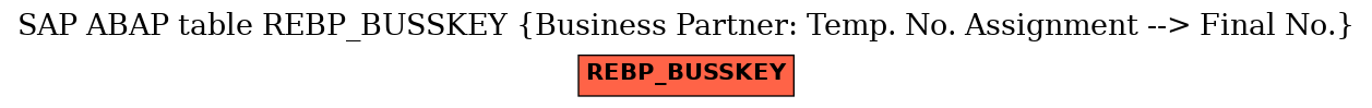 E-R Diagram for table REBP_BUSSKEY (Business Partner: Temp. No. Assignment --> Final No.)