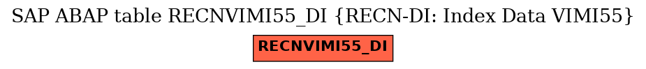 E-R Diagram for table RECNVIMI55_DI (RECN-DI: Index Data VIMI55)