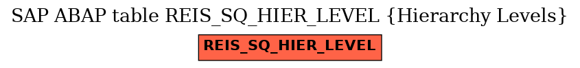 E-R Diagram for table REIS_SQ_HIER_LEVEL (Hierarchy Levels)