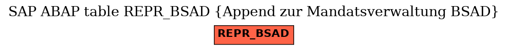 E-R Diagram for table REPR_BSAD (Append zur Mandatsverwaltung BSAD)