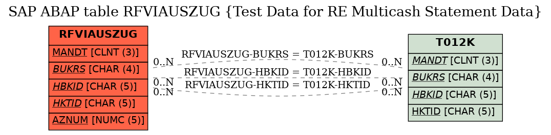 E-R Diagram for table RFVIAUSZUG (Test Data for RE Multicash Statement Data)