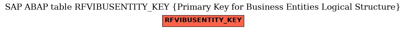 E-R Diagram for table RFVIBUSENTITY_KEY (Primary Key for Business Entities Logical Structure)