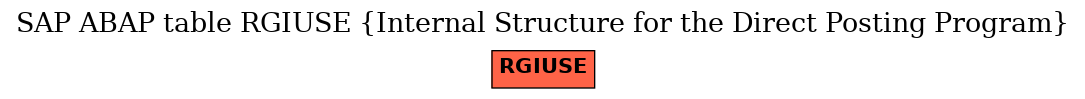 E-R Diagram for table RGIUSE (Internal Structure for the Direct Posting Program)