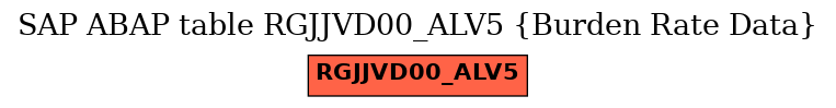 E-R Diagram for table RGJJVD00_ALV5 (Burden Rate Data)