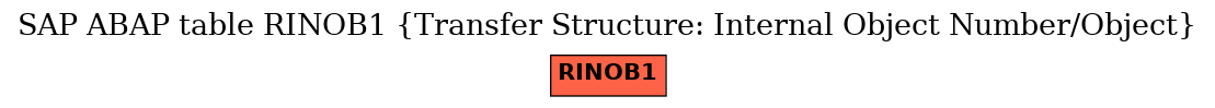 E-R Diagram for table RINOB1 (Transfer Structure: Internal Object Number/Object)