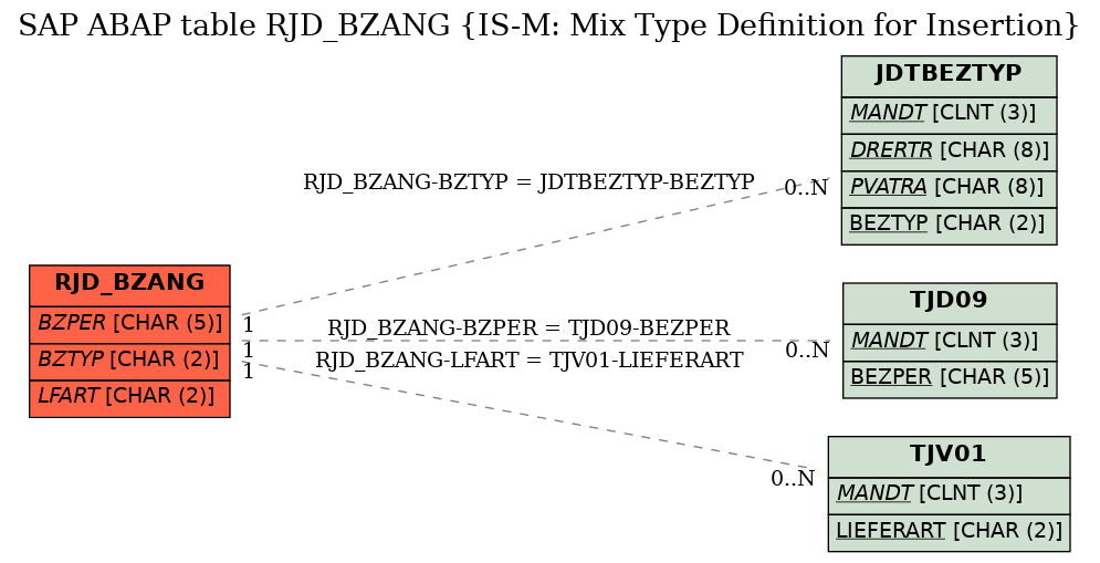 E-R Diagram for table RJD_BZANG (IS-M: Mix Type Definition for Insertion)