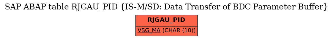 E-R Diagram for table RJGAU_PID (IS-M/SD: Data Transfer of BDC Parameter Buffer)
