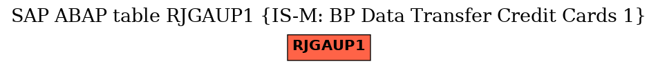 E-R Diagram for table RJGAUP1 (IS-M: BP Data Transfer Credit Cards 1)