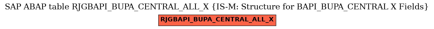 E-R Diagram for table RJGBAPI_BUPA_CENTRAL_ALL_X (IS-M: Structure for BAPI_BUPA_CENTRAL X Fields)