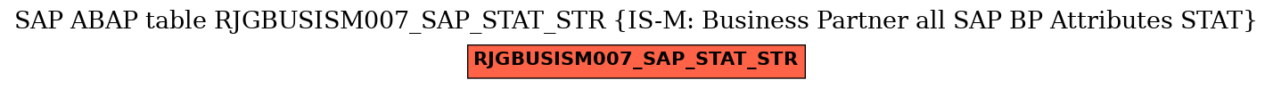 E-R Diagram for table RJGBUSISM007_SAP_STAT_STR (IS-M: Business Partner all SAP BP Attributes STAT)