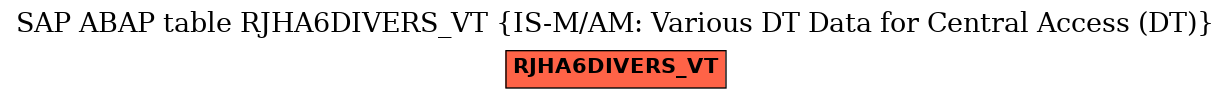 E-R Diagram for table RJHA6DIVERS_VT (IS-M/AM: Various DT Data for Central Access (DT))