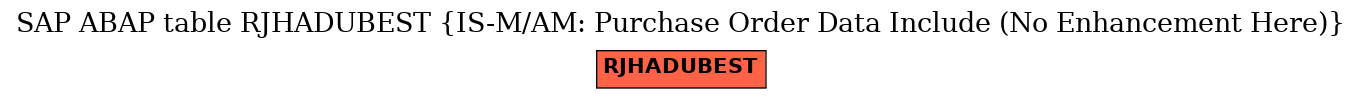 E-R Diagram for table RJHADUBEST (IS-M/AM: Purchase Order Data Include (No Enhancement Here))