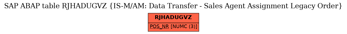 E-R Diagram for table RJHADUGVZ (IS-M/AM: Data Transfer - Sales Agent Assignment Legacy Order)