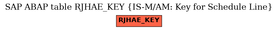 E-R Diagram for table RJHAE_KEY (IS-M/AM: Key for Schedule Line)