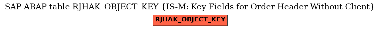 E-R Diagram for table RJHAK_OBJECT_KEY (IS-M: Key Fields for Order Header Without Client)