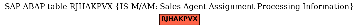 E-R Diagram for table RJHAKPVX (IS-M/AM: Sales Agent Assignment Processing Information)