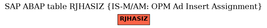E-R Diagram for table RJHASIZ (IS-M/AM: OPM Ad Insert Assignment)