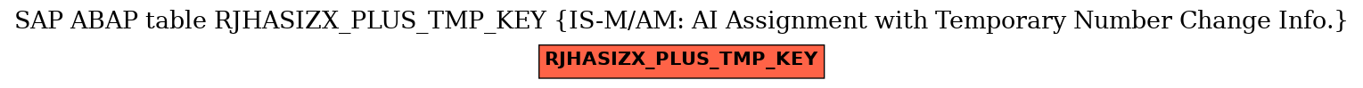 E-R Diagram for table RJHASIZX_PLUS_TMP_KEY (IS-M/AM: AI Assignment with Temporary Number Change Info.)